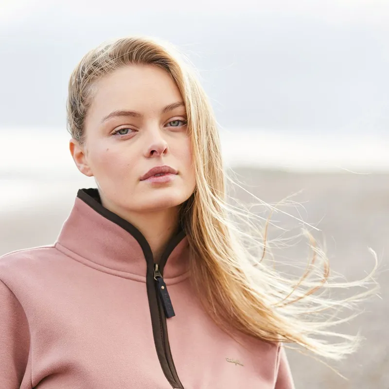 Ridgeline Brancaster Womens 1/4 Zip Top - Dusky Pink-5