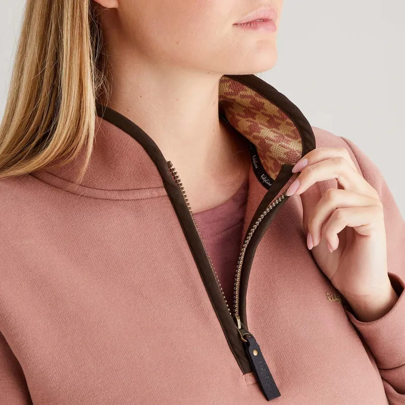 Ridgeline Brancaster Womens 1/4 Zip Top - Dusky Pink-6