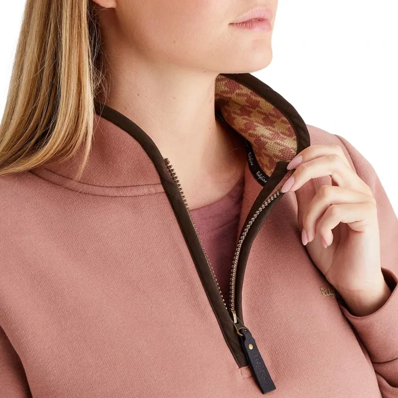 Ridgeline Brancaster Womens 1/4 Zip Top - Dusky Pink-7