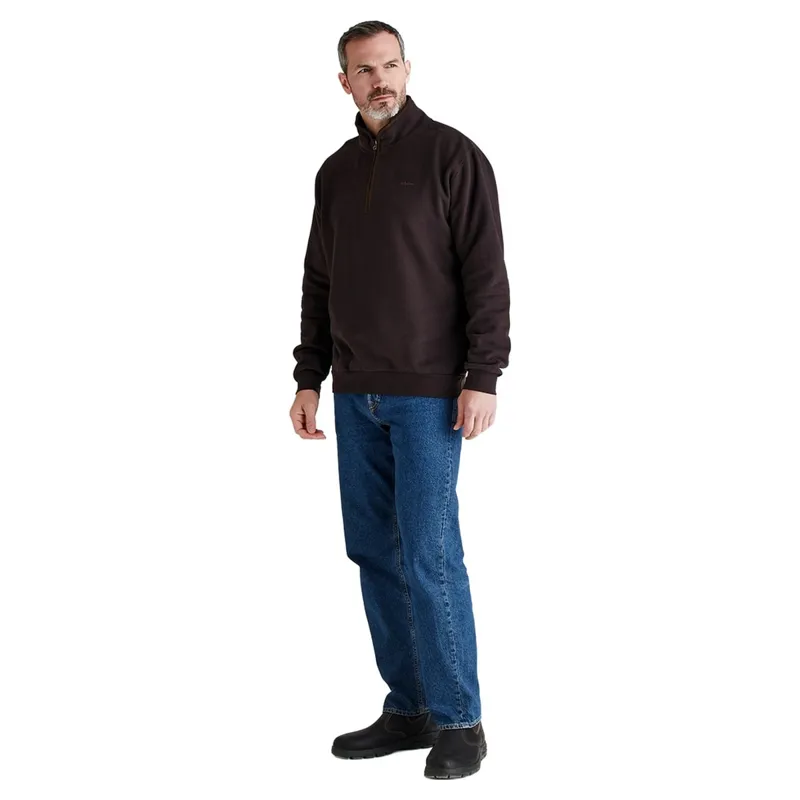 Ridgeline Brancaster 1/4 Zip Mens Smock - Deep Bark-7