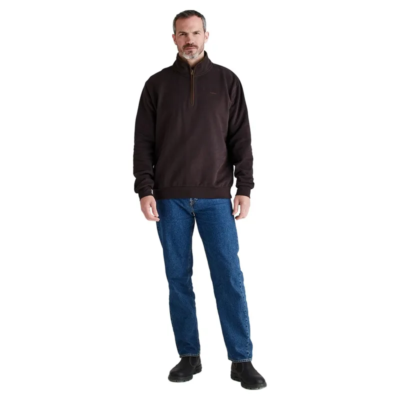 Ridgeline Brancaster 1/4 Zip Mens Smock - Deep Bark-6