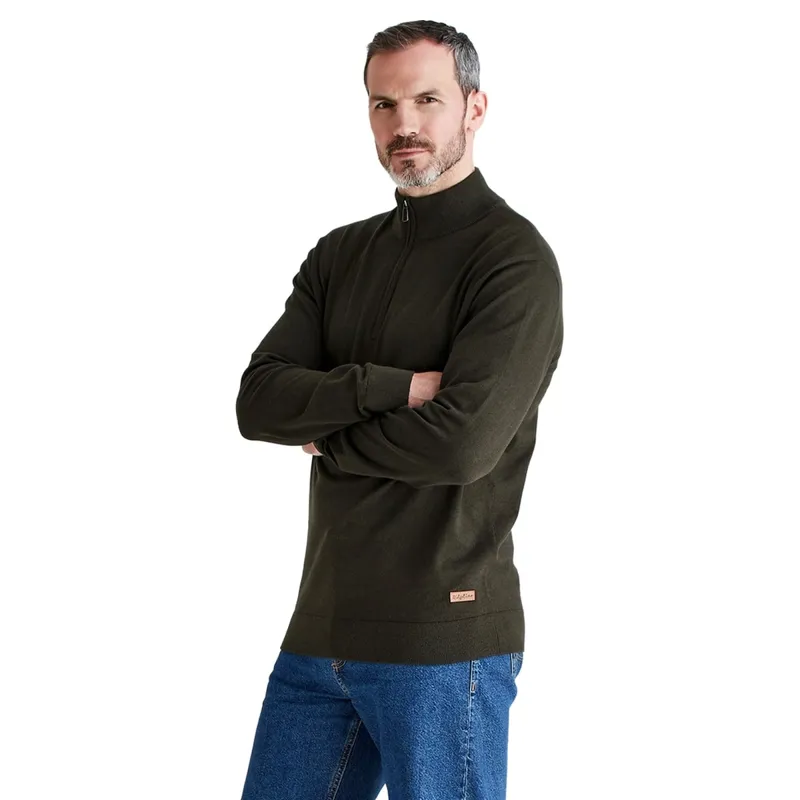 Ridgeline Hartland Mens Quarter Zip Fleece - Deep Forest-3