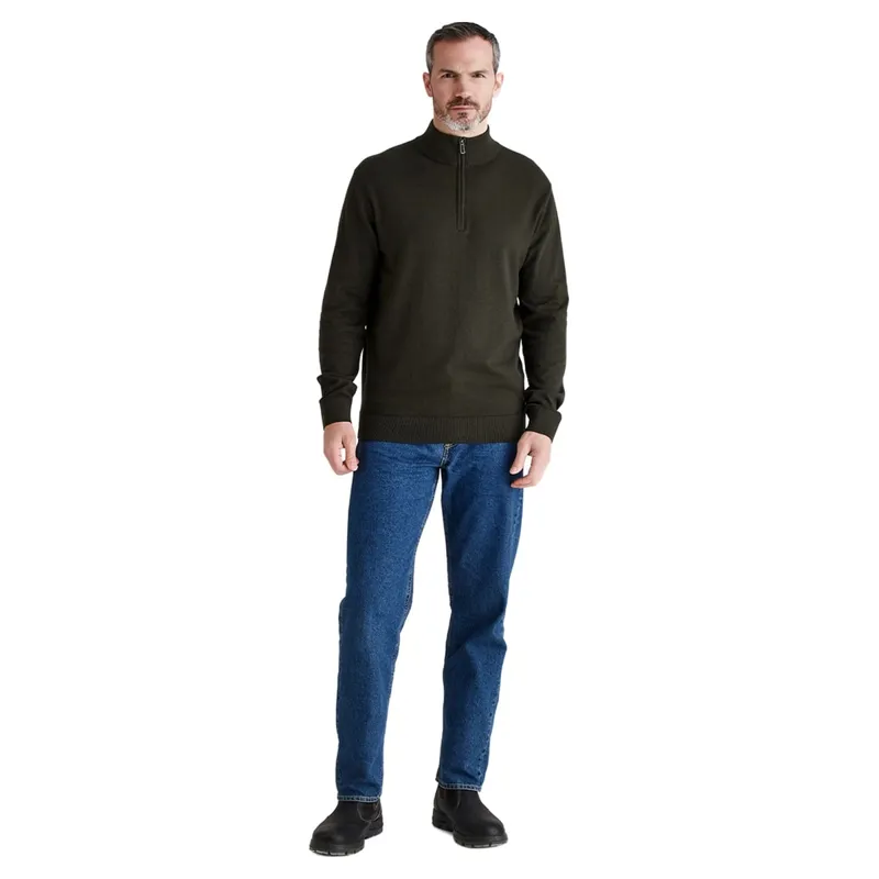 Ridgeline Hartland Mens Quarter Zip Fleece - Deep Forest-5