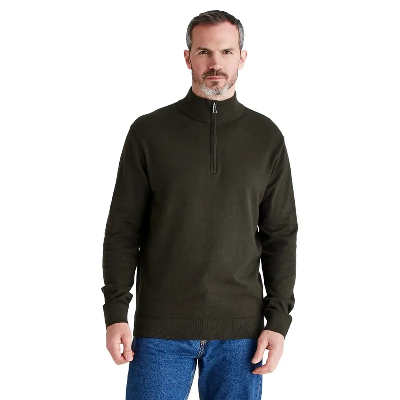 Ridgeline Hartland Mens Quarter Zip Fleece - Deep Forest