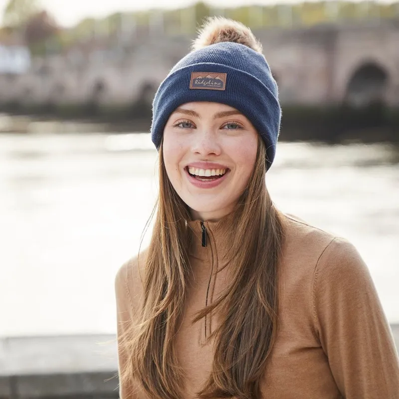 Ridgeline Heritage Fine Knit Bobble Hat - Tarn-1