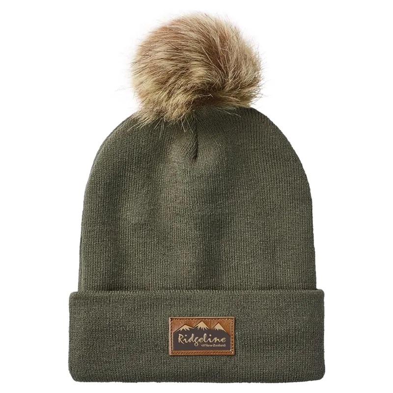 Ridgeline Heritage Fine Knit Bobble Hat - Moss
