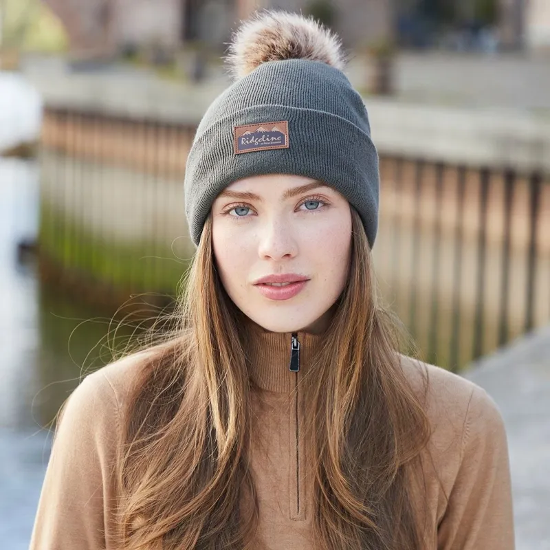 Ridgeline Heritage Fine Knit Bobble Hat - Moss-1