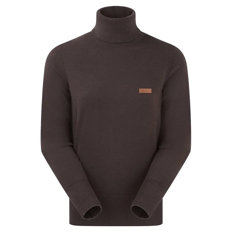Ridgeline Melford Womens Roll Neck Knit Jumper - Deep Bark-3