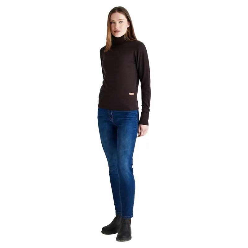 Ridgeline Melford Womens Roll Neck Knit Jumper - Deep Bark-5