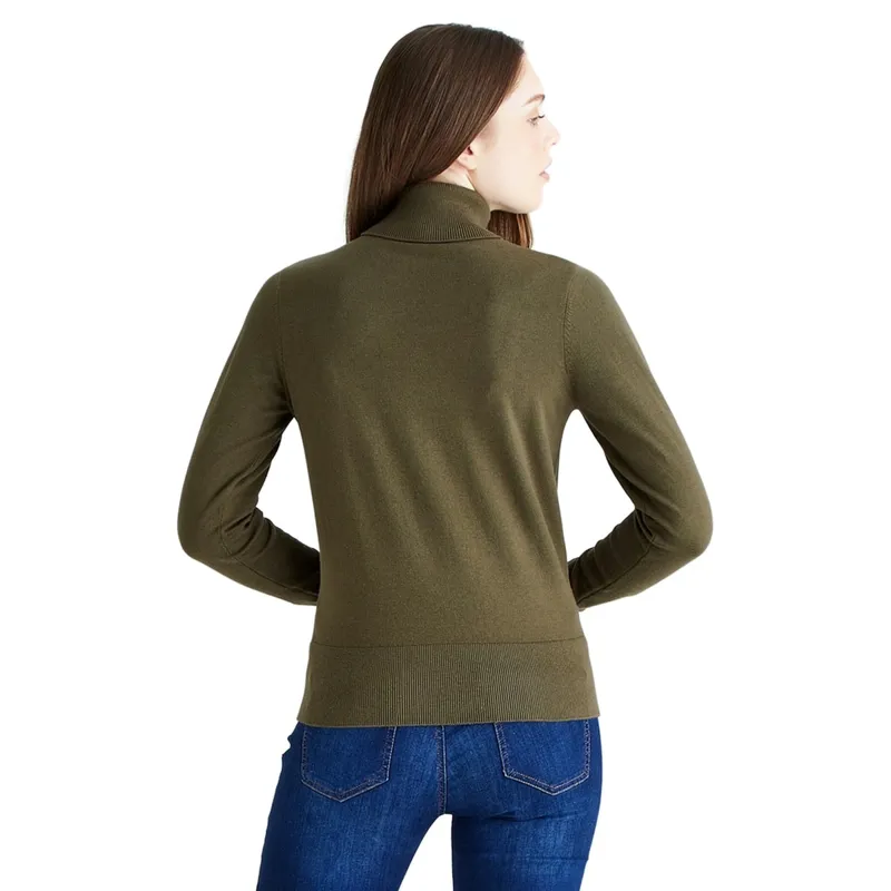 Ridgeline Melford Womens Roll Neck Knit Jumper - Khaki-1