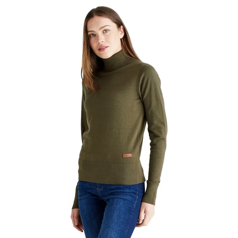 Ridgeline Melford Womens Roll Neck Knit Jumper - Khaki-2