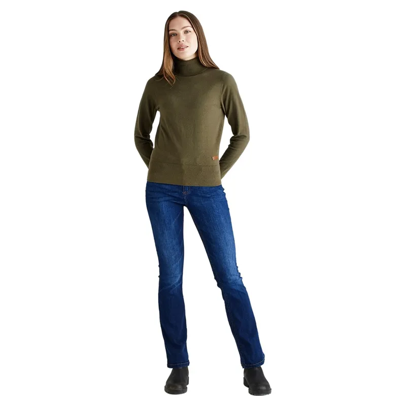 Ridgeline Melford Womens Roll Neck Knit Jumper - Khaki-5