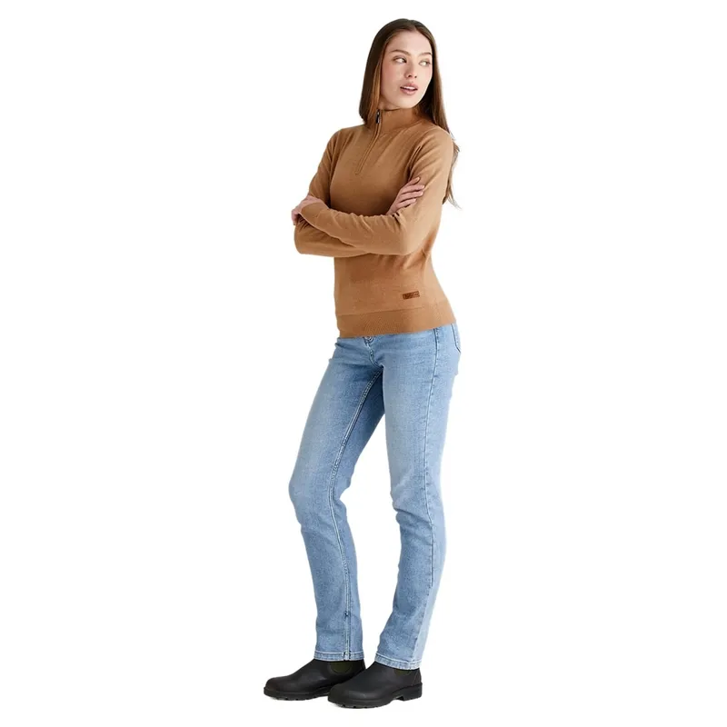 Ridgeline Melford Womens Quarter Zip Knit Jumper - Sienna-4