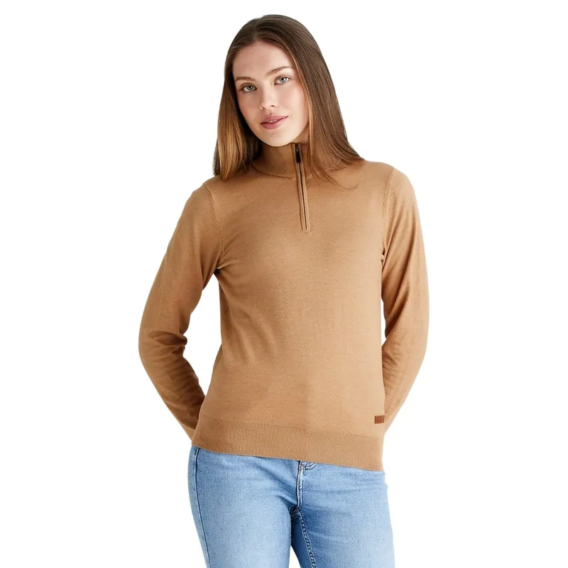 Ridgeline Melford Womens Quarter Zip Knit Jumper - Sienna