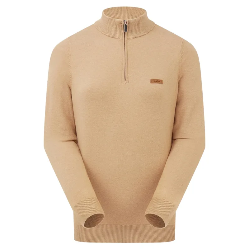 Ridgeline Melford Womens Quarter Zip Knit Jumper - Sienna-2
