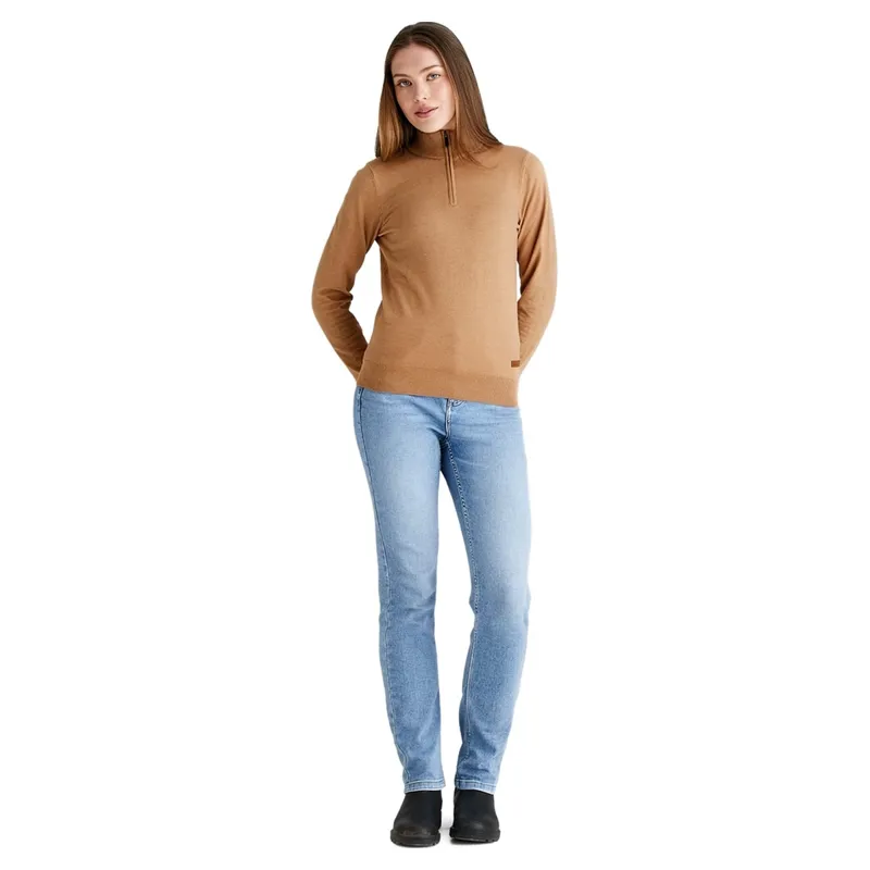 Ridgeline Melford Womens Quarter Zip Knit Jumper - Sienna-5