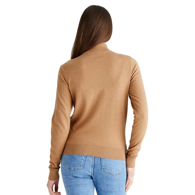 Ridgeline Melford Womens Quarter Zip Knit Jumper - Sienna-1