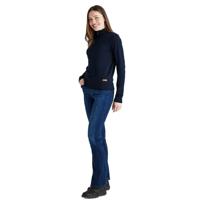 Ridgeline Melford Womens Quarter Zip Knit Jumper - Navy-5