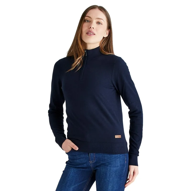Ridgeline Melford Womens Quarter Zip Knit Jumper - Navy