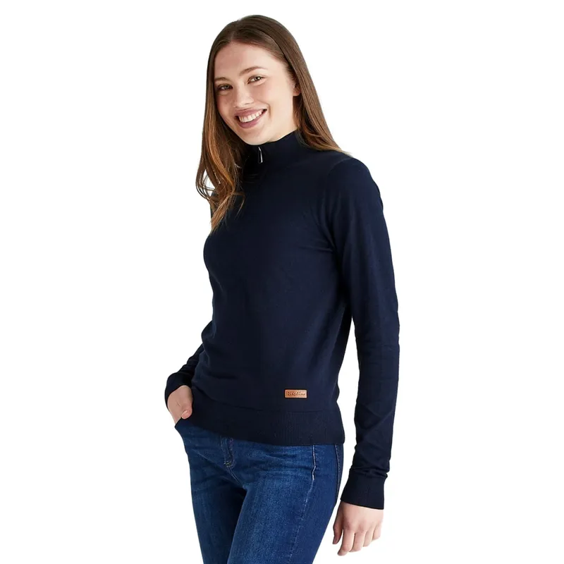 Ridgeline Melford Womens Quarter Zip Knit Jumper - Navy-2