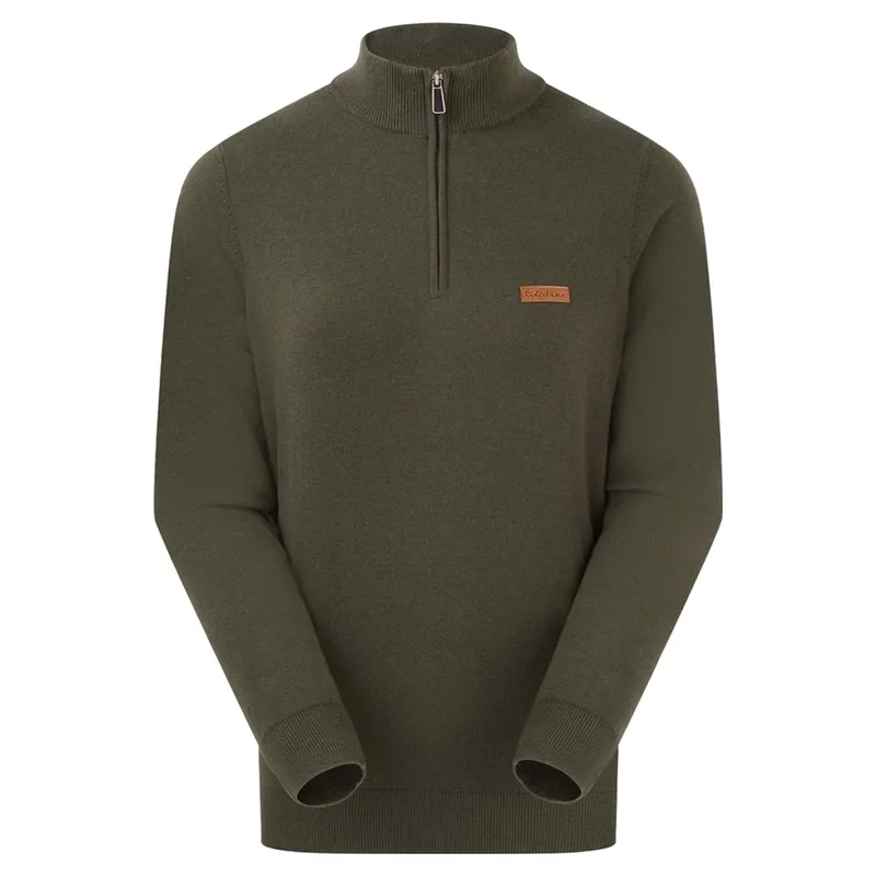 Ridgeline Melford Womens Quarter Zip Knit Jumper - Khaki-3