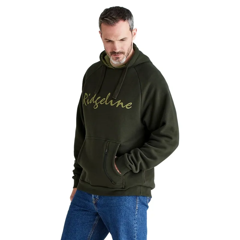 Ridgeline Performance Signature Mens Hoodie - Deep Forest-1