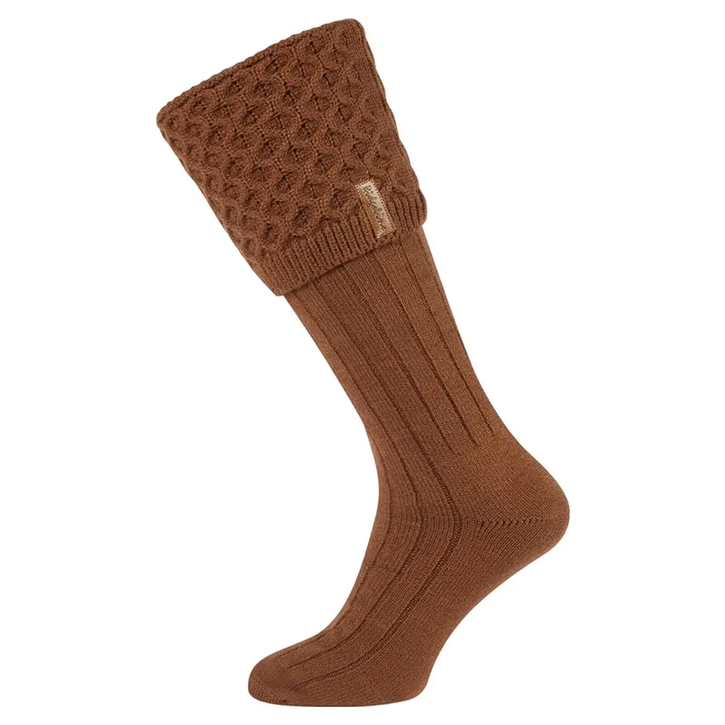 Ridgeline Womens Double Cuff Welly Socks - Nutmeg