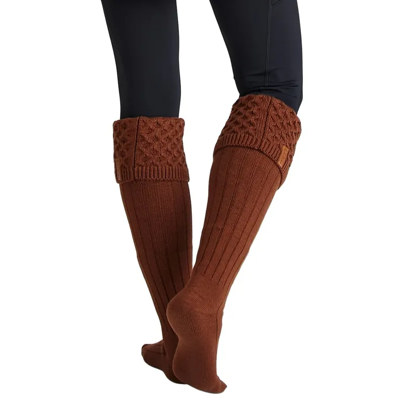 Ridgeline Womens Double Cuff Welly Socks - Nutmeg-6