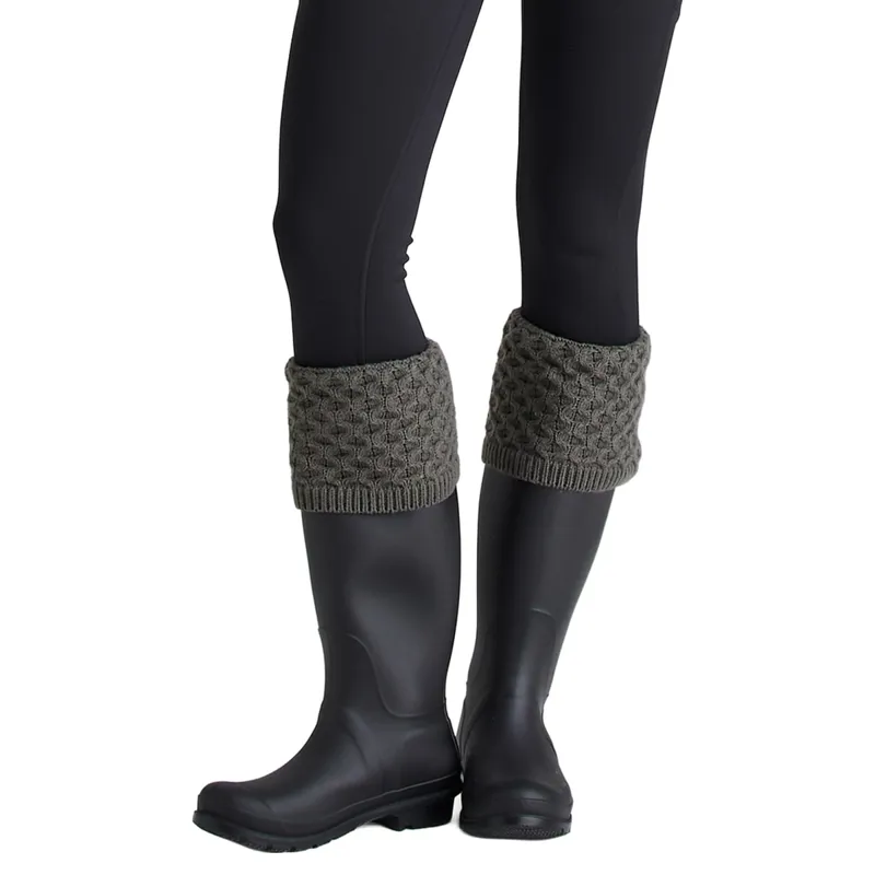 Ridgeline Womens Double Cuff Welly Socks - Moss-5