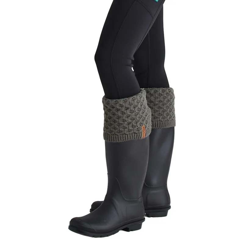 Ridgeline Womens Double Cuff Welly Socks - Moss-6