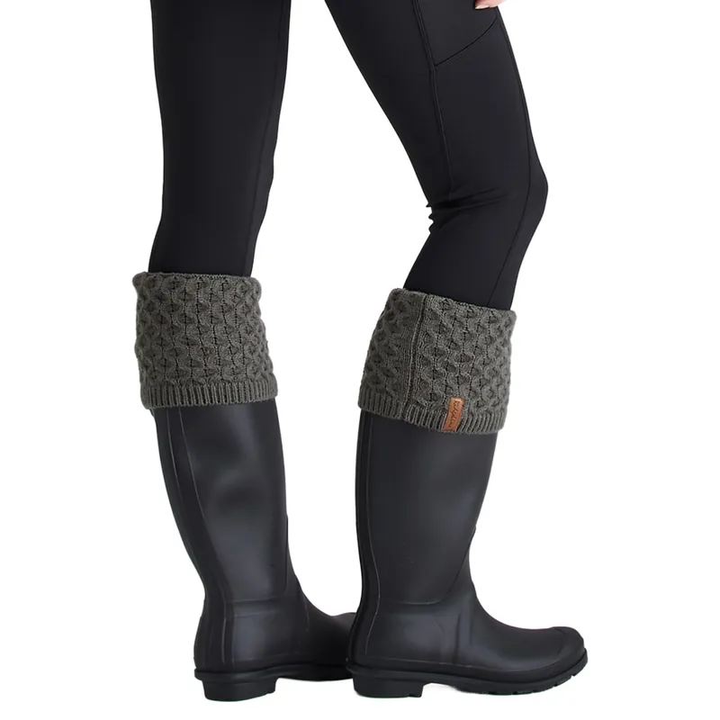 Ridgeline Womens Double Cuff Welly Socks - Moss-7