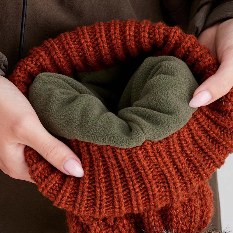 Ridgeline Nordic Fleck Unisex Bobble Hat - Russet-3