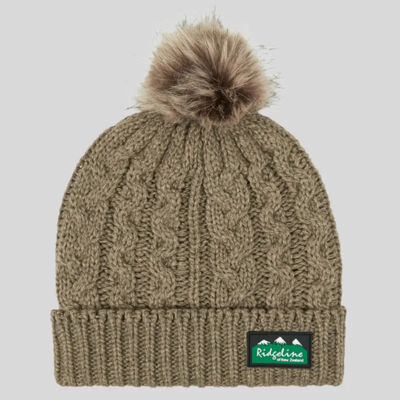Ridgeline Nordic Fleck Unisex Bobble Hat - Teak