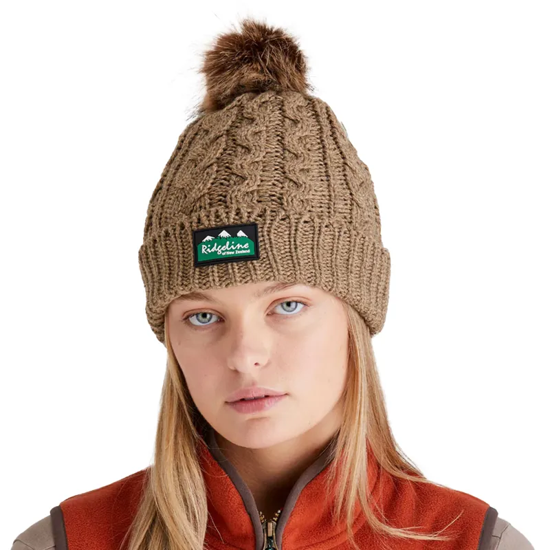 Ridgeline Nordic Fleck Unisex Bobble Hat - Teak-1