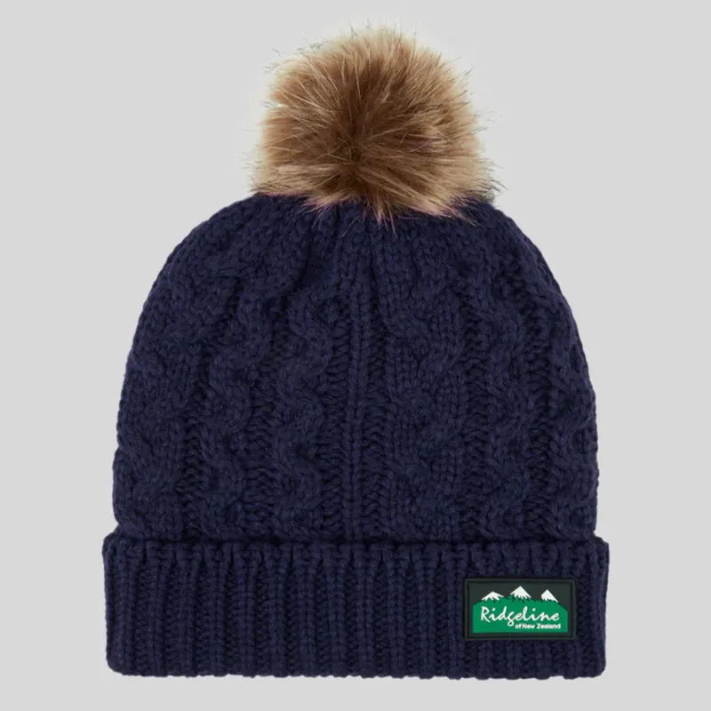 Ridgeline Nordic Fleck Unisex Bobble Hat - Navy