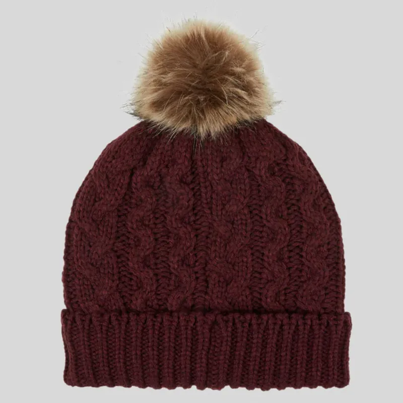 Ridgeline Nordic Fleck Unisex Bobble Hat - Winter Berry-2