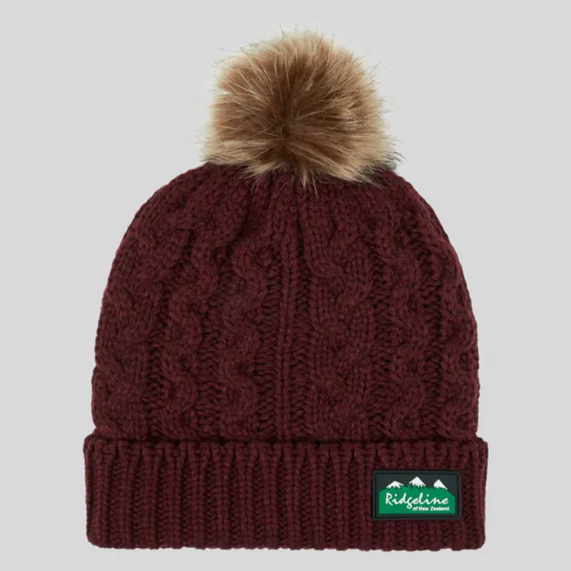 Ridgeline Nordic Fleck Unisex Bobble Hat - Winter Berry