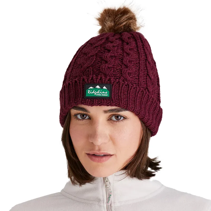Ridgeline Nordic Fleck Unisex Bobble Hat - Winter Berry-1