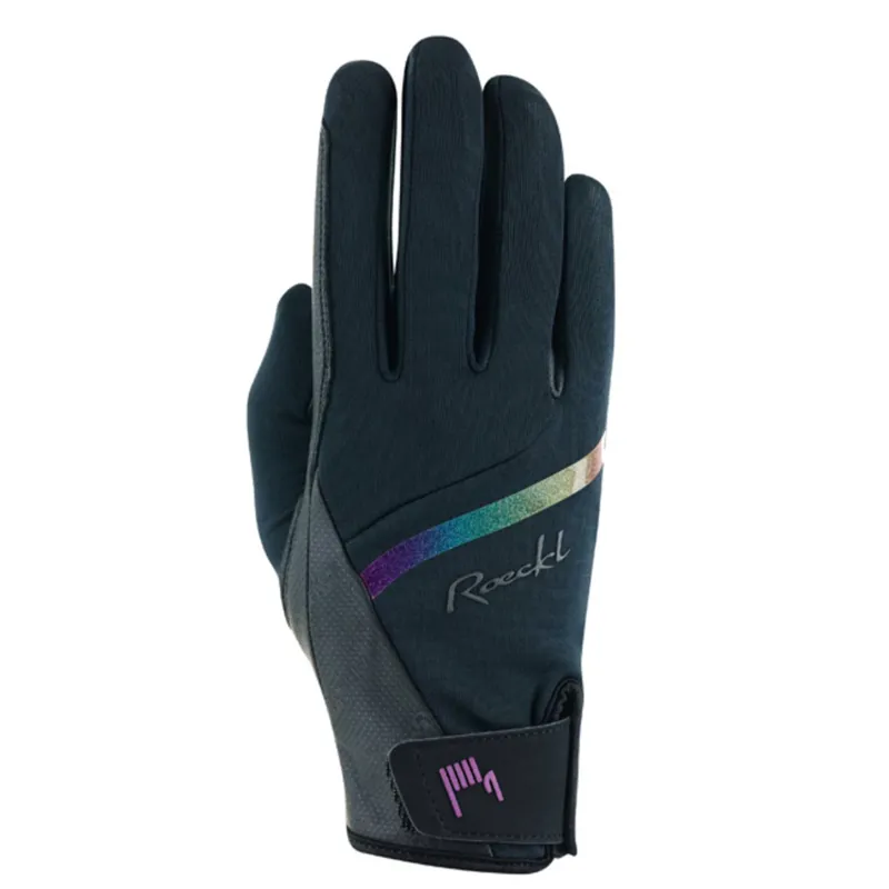 Roeckl Jineta Womens Riding Gloves - Black/Rainbow