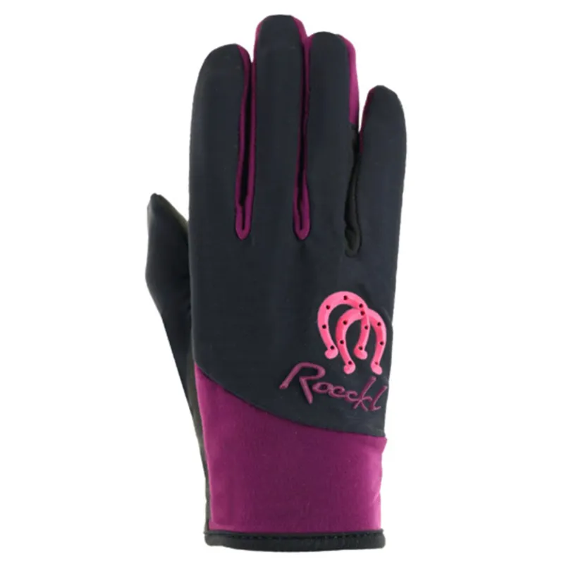 Roeckl Keysoe Junior Riding Gloves - Black/Pink