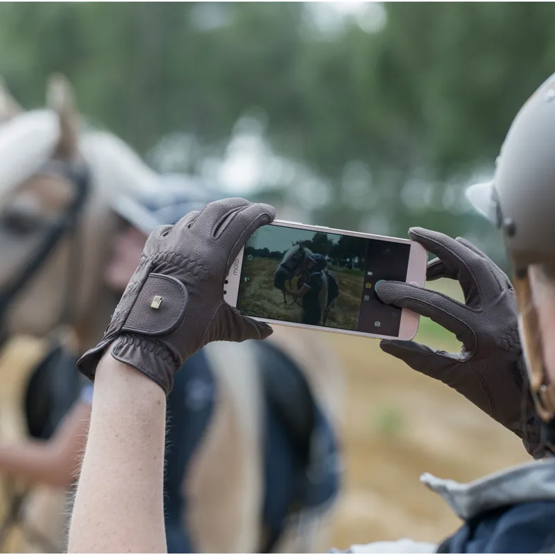 Roeckl Chester Roeck-Grip Adults Riding Gloves - Mocha Brown-4