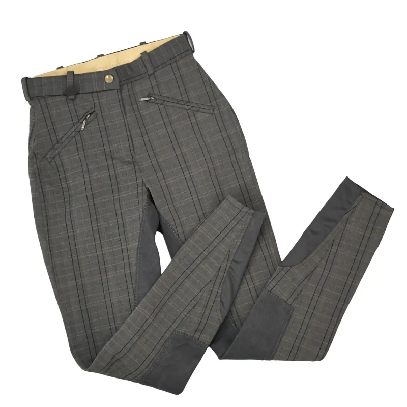 Rugged B2 Full Seat Ladies Breeches - Grey Check 24in