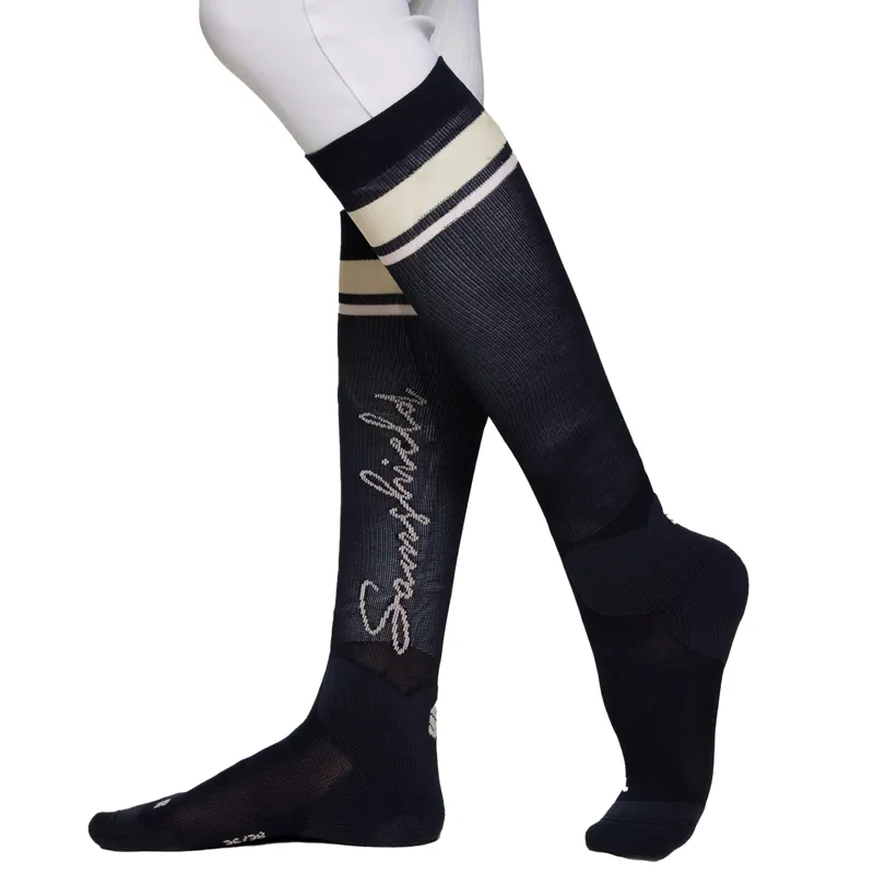 Samshield Balzane Stripe Tall Riding Socks- Navy/Rosa