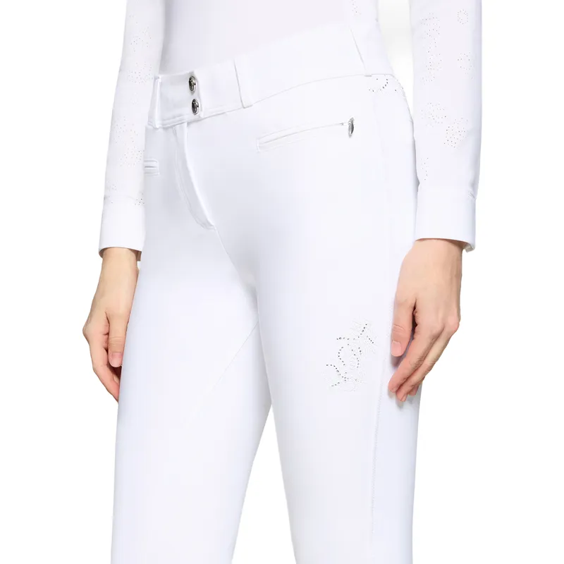 Samshield Capucine Ferna Knee Grip Womens Competition Breeches - White-2
