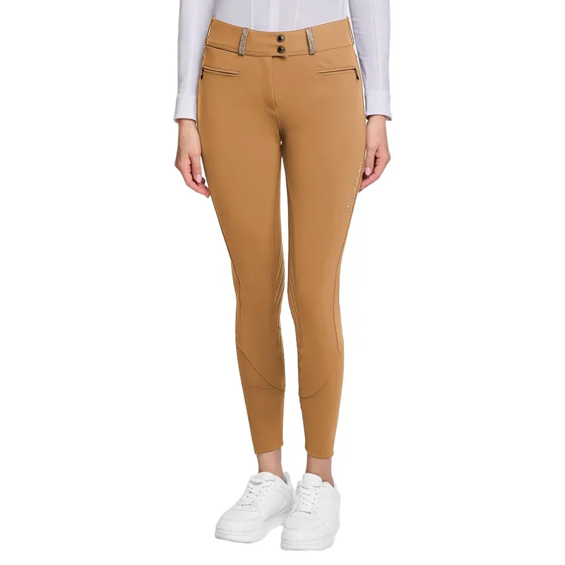 Samshield Clara Crystal Fabric Full Grip Womens Breeches - Toffee Drop
