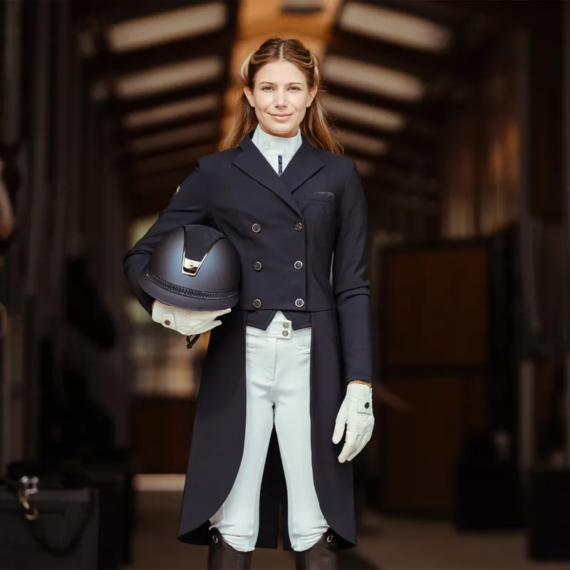 Samshield Crystal Ferna Womens Dressage Tails - Navy-3