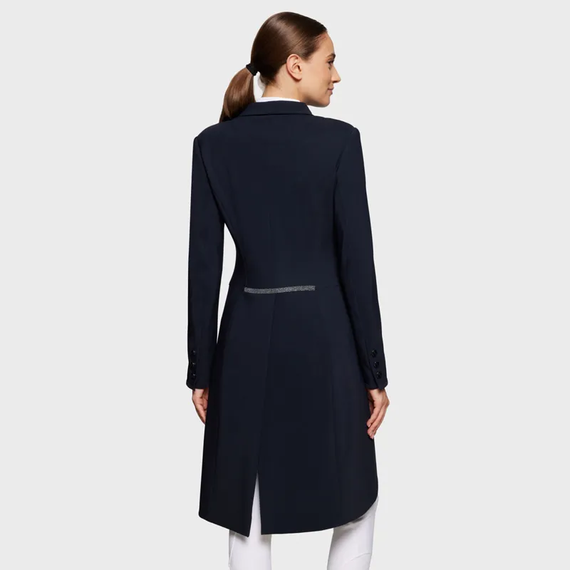 Samshield Crystal Fabric Ladies Dressage Tails - Navy-3