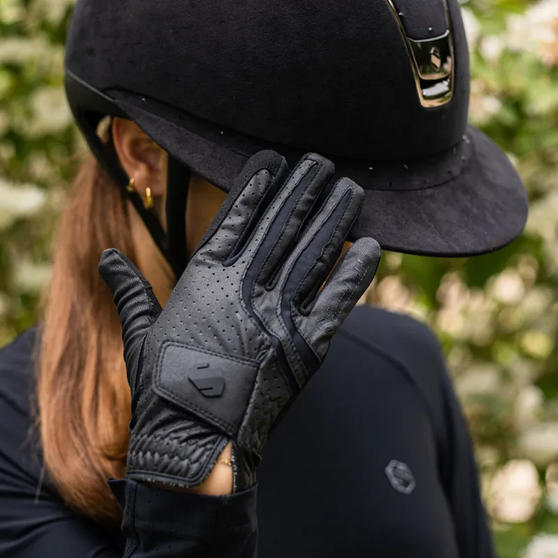 Samshield Hunter Blazon Riding Gloves - Black/Matt Black-2