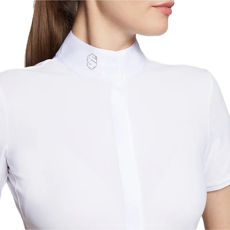 Samshield Julia Spring Flower Ladies Short Sleeve Show Shirt - White-2