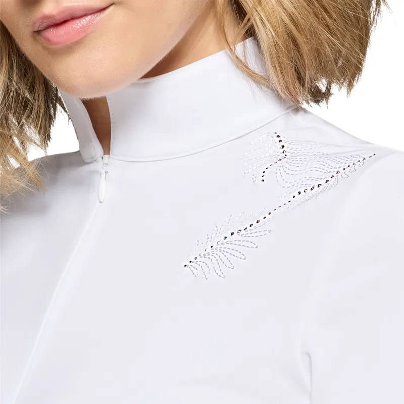 Samshield Lea Ferna Crystal Womens Short Sleeve Show Shirt - White-2